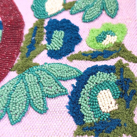 New America & Beyond D INITIAL EMBELLISHED POUCH Clutch Wrist Purse - Picture 5 of 10